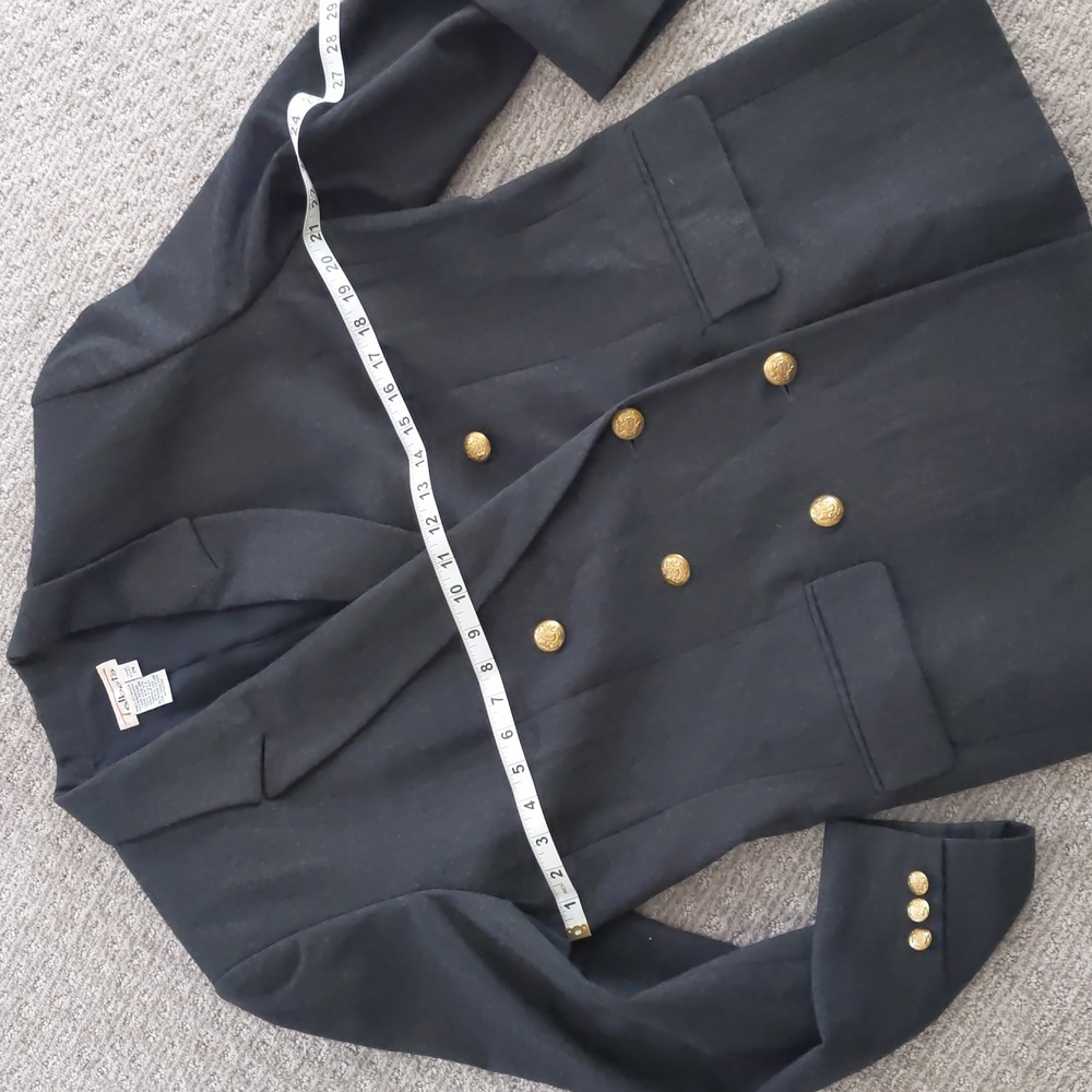 STUNNING Vintage Talbot's Grey Wool Double Breasted Blazer w/Gold Button… - Picture 5 of 12